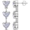 Martha Stewart Lab Grown Diamond Earrings, Drop Style, Sterling Silver, Fine Jewelry for Women(Heart Shape/3 Carat)