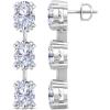 Martha Stewart Lab Grown Diamond Earrings, Drop Style, Sterling Silver, Fine Jewelry for Women(Oval Shape/5 Carat)