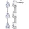 Martha Stewart Lab Grown Diamond Earrings, Drop Style, Sterling Silver, Fine Jewelry for Women(Pear Shape/5 Carat)
