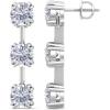 Martha Stewart Lab Grown Diamond Earrings, Drop Style, Sterling Silver, Fine Jewelry for Women(Round Shape/3 Carat)