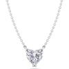 Martha Stewart Lab Grown Diamond Solitaire Necklace In Sterling Silver, Emerald, Heart, Pear, or Round Shape(Heart Shape/1 Carat)