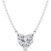 Martha Stewart Lab Grown Diamond Solitaire Necklace In Sterling Silver, Emerald, Heart, Pear, or Round Shape(Heart Shape/2 Carat)