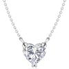 Martha Stewart Lab Grown Diamond Solitaire Necklace In Sterling Silver, Emerald, Heart, Pear, or Round Shape(Heart Shape/3 Carat)