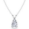 Martha Stewart Lab Grown Diamond Solitaire Necklace In Sterling Silver, Emerald, Heart, Pear, or Round Shape(Pear Shape/1 Carat)