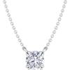 Martha Stewart Lab Grown Diamond Solitaire Necklace In Sterling Silver, Emerald, Heart, Pear, or Round Shape(Round Shape/1 Carat)