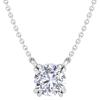 Martha Stewart Lab Grown Diamond Solitaire Necklace In Sterling Silver, Emerald, Heart, Pear, or Round Shape(Round Shape/2 Carat)