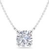 Martha Stewart Lab Grown Diamond Solitaire Necklace In Sterling Silver, Emerald, Heart, Pear, or Round Shape(Round Shape/3 Carat)