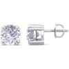 Martha Stewart Lab Grown Diamond Stud Earrings in Sterling Silver, Lab Grown Diamond Earrings for Women(3.0 Carats)