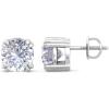 Martha Stewart Lab Grown Diamond Stud Earrings in Sterling Silver, Lab Grown Diamond Earrings for Women(4.0 Carats)
