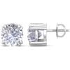 Martha Stewart Lab Grown Diamond Stud Earrings in Sterling Silver, Lab Grown Diamond Earrings for Women(5.0 Carats)