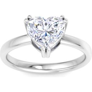 Martha Stewart 2 Carat Heart Shape Lab Grown Diamond Solitaire Engagement Ring In Sterling Silver