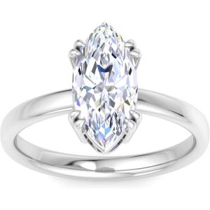 Martha Stewart 2 Carat Marquise Shape Lab Grown Diamond Solitaire Engagement Ring In Sterling Silver