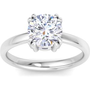 Martha Stewart 2 Carat Round Shape Lab Grown Diamond Solitaire Engagement Ring In Sterling Silver