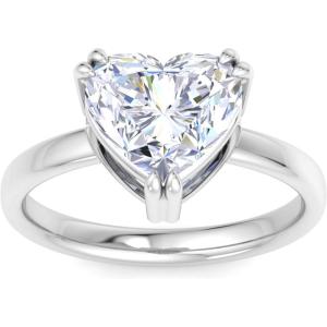 Martha Stewart 3 Carat Heart Shape Lab Grown Diamond Solitaire Engagement Ring In Sterling Silver