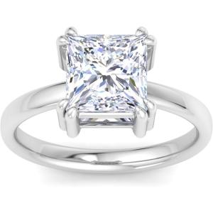 Martha Stewart 3 Carat Princess Cut Lab Grown Diamond Solitaire Engagement Ring In Sterling Silver