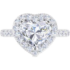 Martha Stewart 4 Carat Heart Shape Lab Grown Diamond Hidden Halo Engagement Ring In Sterling Silver