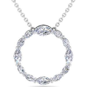 Martha Stewart 4 Carat Lab Grown Diamond Marquise Circle Necklace In Sterling Silver