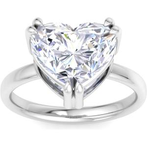 Martha Stewart 5 Carat Heart Shape Lab Grown Diamond Solitaire Engagement Ring In Sterling Silver