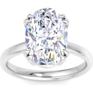 Martha Stewart 5 Carat Oval Shape Lab Grown Diamond Solitaire Engagement Ring In Sterling Silver