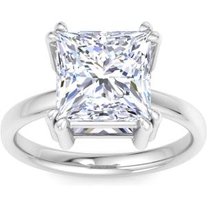 Martha Stewart 5 Carat Princess Cut Lab Grown Diamond Solitaire Engagement Ring In Sterling Silver