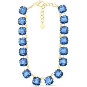 Martha Stewart Cushion Crystal Statement Necklace(Blue)