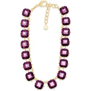 Martha Stewart Cushion Crystal Statement Necklace(Purple)