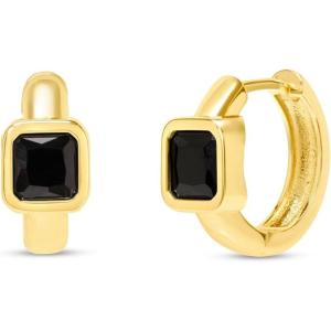 Martha Stewart Gold Huggie Hoop Earrings(Black)