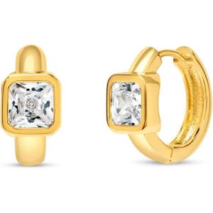 Martha Stewart Gold Huggie Hoop Earrings(White)