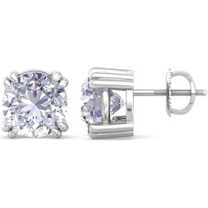 Martha Stewart Lab Grown Diamond Stud Earrings in Sterling Silver, Lab Grown Diamond Earrings for Women(10.0 Carats)
