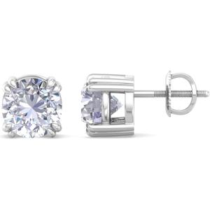 Martha Stewart Lab Grown Diamond Stud Earrings in Sterling Silver, Lab Grown Diamond Earrings for Women(3.0 Carats)