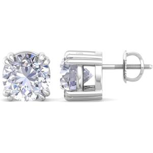 Martha Stewart Lab Grown Diamond Stud Earrings in Sterling Silver, Lab Grown Diamond Earrings for Women(5.0 Carats)