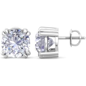 Martha Stewart Lab Grown Diamond Stud Earrings in Sterling Silver, Lab Grown Diamond Earrings for Women(8.0 Carats)