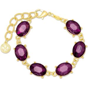 Martha Stewart Oval Crystal Statement Bracelet(Purple)