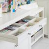 Martha Stewart Crafting Kids’ Artwork Storage – Linen White: Wooden Art Supply Storage Cabinet with Drawers, Crafting Organization for Paper and Tools(Linen White)
