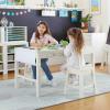 Martha Stewart Crafting Kids’ Stools Set of 2 – Linen White: Wooden Chairs for Kids Activity Table with 15-Inch Seat Height, 2 Matching Anti-Tip Chairs(Linen White)