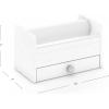Martha Stewart Crafting Kids’ Tape Roll Dispenser – Linen White, Multi-Roll Tape Roll Dispenser with Cutter and Storage Drawer(G77113)
