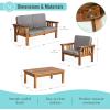 Martha Stewart Kids Outdoor Couch, Chair & Table Set: Acacia Wood 3-Piece Outdoor Furniture Set for Children | Kids Picnic Table, Sofa & Chair w/Cushions for Backyard, Garden, Porch and Patio