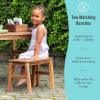 Martha Stewart Kids Outdoor Craft Table & 2 Bench Set: Acacia Wood Art Activity Desk for Children w/Storage, Crate, Caddy | Kids Play & Picnic Table w/Benches for Backyard, Patio, Outdoor Classrooms