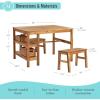 Martha Stewart Kids Outdoor Craft Table & 2 Bench Set: Acacia Wood Art Activity Desk for Children w/Storage, Crate, Caddy | Kids Play & Picnic Table w/Benches for Backyard, Patio, Outdoor Classrooms