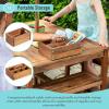 Martha Stewart Kids Outdoor Craft Table & 2 Bench Set: Acacia Wood Art Activity Desk for Children w/Storage, Crate, Caddy | Kids Play & Picnic Table w/Benches for Backyard, Patio, Outdoor Classrooms