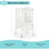 Martha Stewart Kitchen Helper ® Toddler Tower – Mint: Premium Kids Wood Foldable Kitchen Platform, Adjustable Height Safety Step Stool for Toddlers with Non-Slip Mat, Mostly Assembled(Linen White)