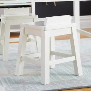 Martha Stewart Crafting Kids’ Stools Set of 2 – Linen White: Wooden Chairs for Kids Activity Table with 15-Inch Seat Height, 2 Matching Anti-Tip Chairs(Linen White)