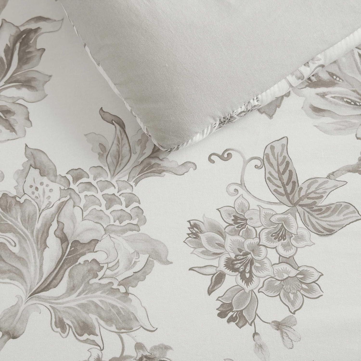 image:imageMartha Stewart Twin Duvet Cover Set 100 Smooth amp Silky Sateen Cotton Bedding 2 Piece Striped Bedding with Matching Pillowcase Verbena Stripe BlueAvery Floral Grey