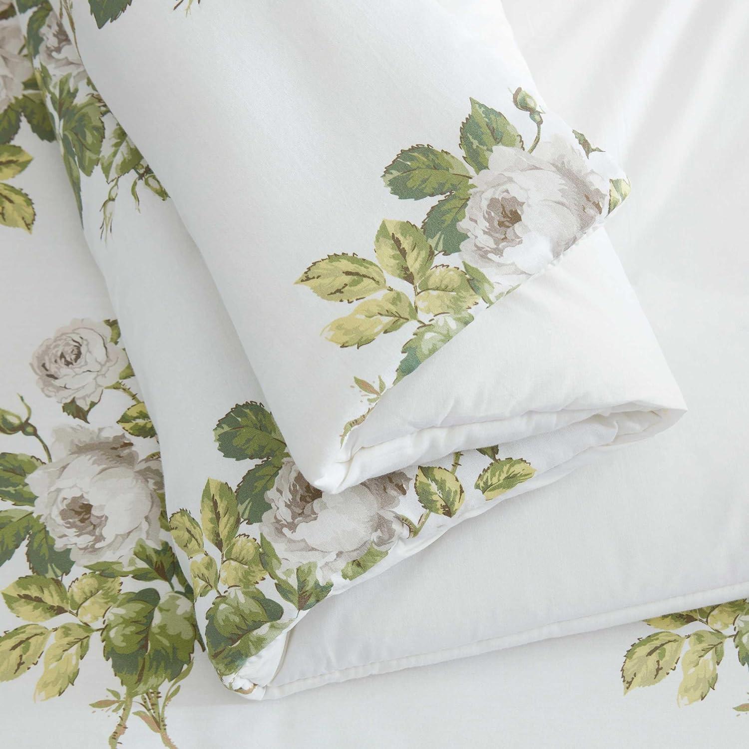 image:imageMartha Stewart Twin Duvet Cover Set 100 Smooth amp Silky Sateen Cotton Bedding 2 Piece Striped Bedding with Matching Pillowcase Verbena Stripe BlueElosie Floral Grey