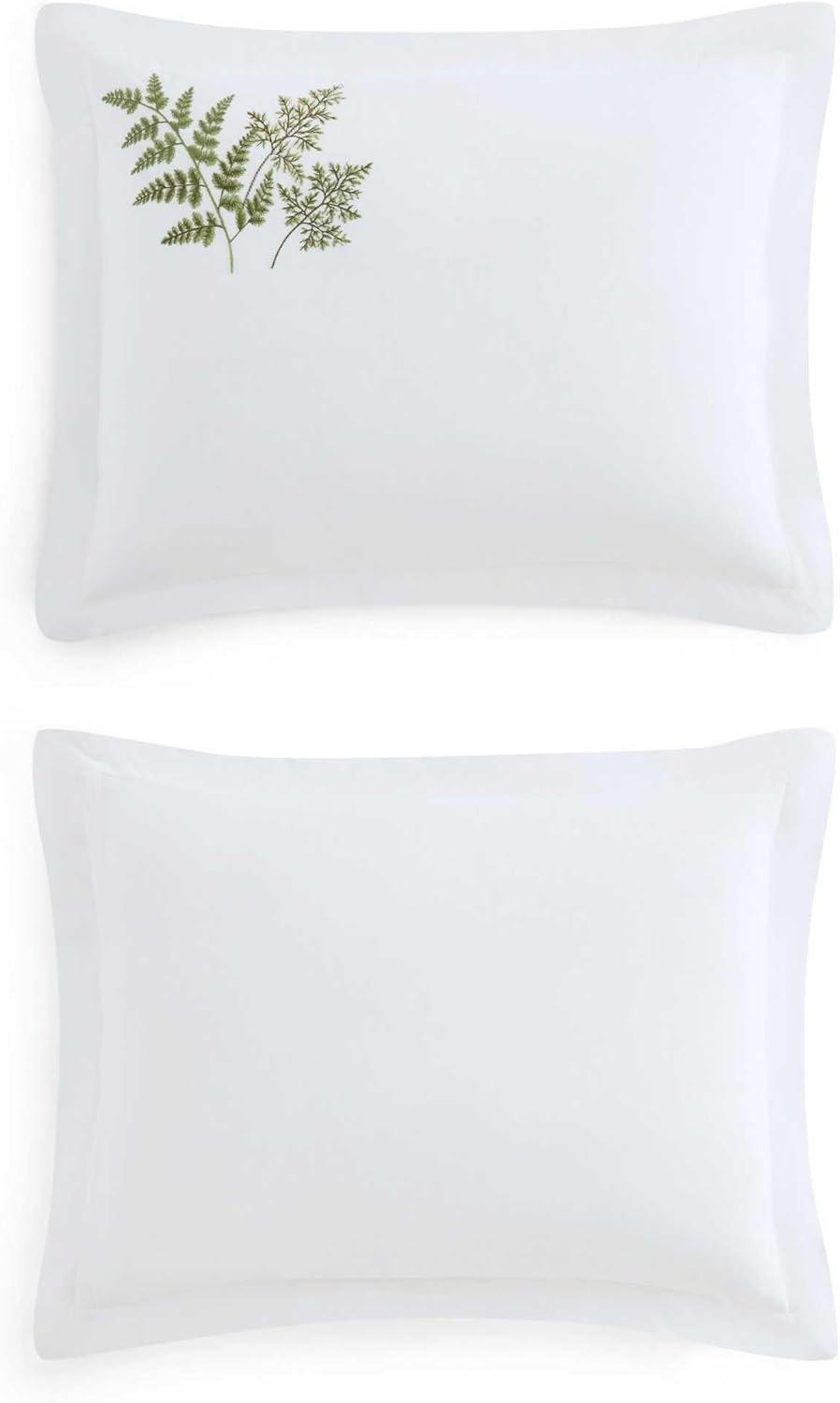 image:imageMartha Stewart Twin Duvet Cover Set 100 Smooth amp Silky Sateen Cotton Bedding 2 Piece Striped Bedding with Matching Pillowcase Verbena Stripe BlueFern Garden Green