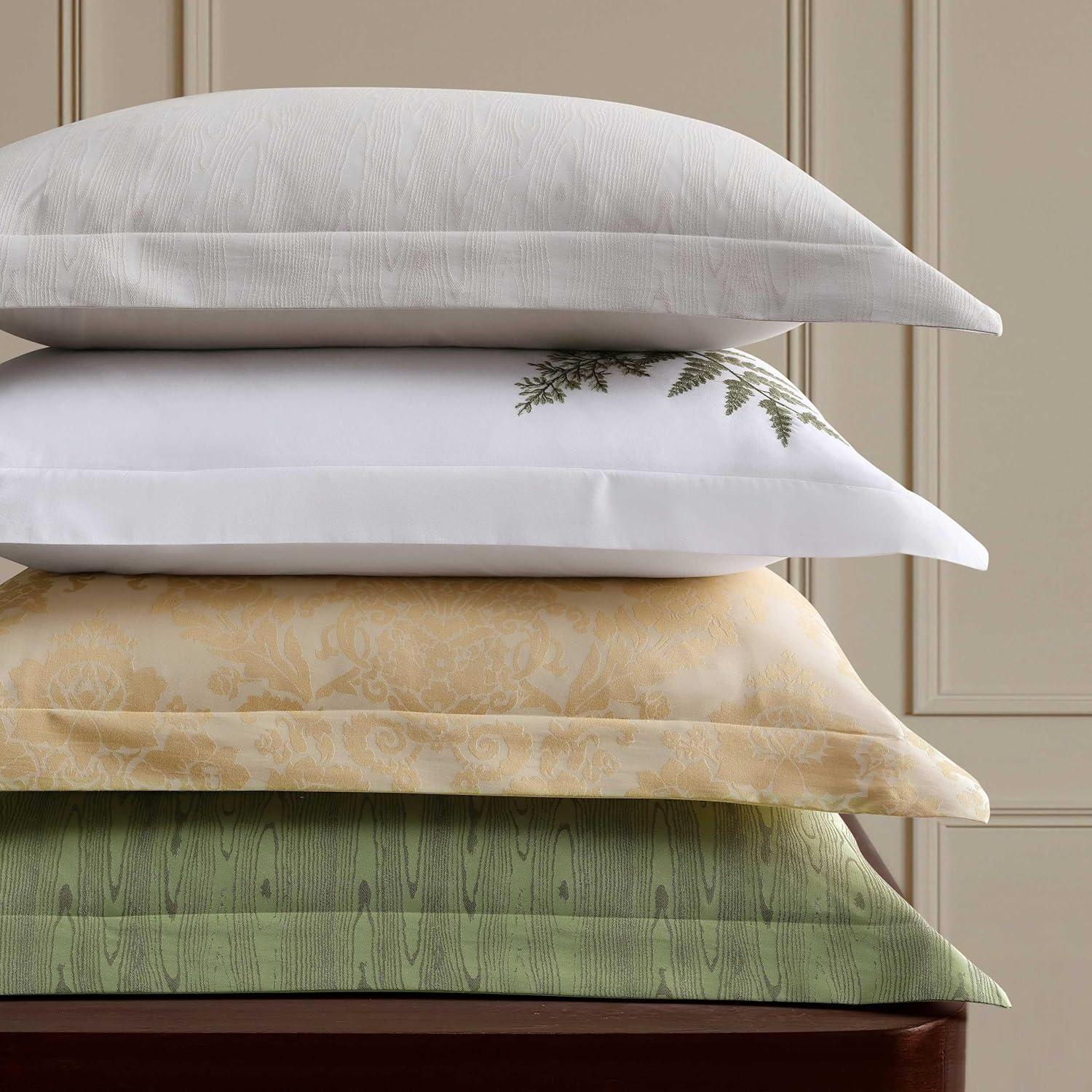 image:imageMartha Stewart Twin Duvet Cover Set 100 Smooth amp Silky Sateen Cotton Bedding 2 Piece Striped Bedding with Matching Pillowcase Verbena Stripe BlueFern Garden Green