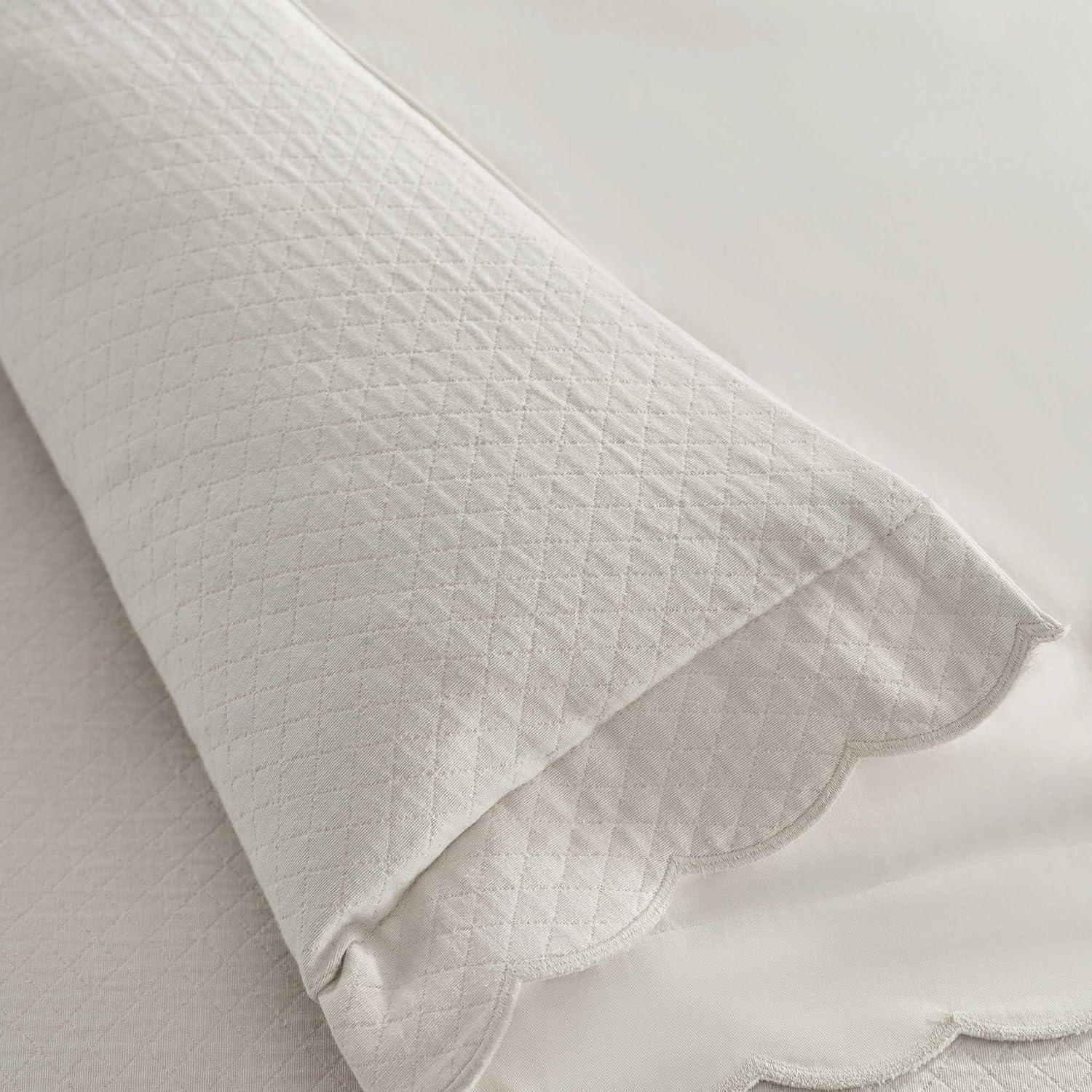 image:imageMartha Stewart Twin Duvet Cover Set 100 Smooth amp Silky Sateen Cotton Bedding 2 Piece Striped Bedding with Matching Pillowcase Verbena Stripe BlueSignature Scallop Grey