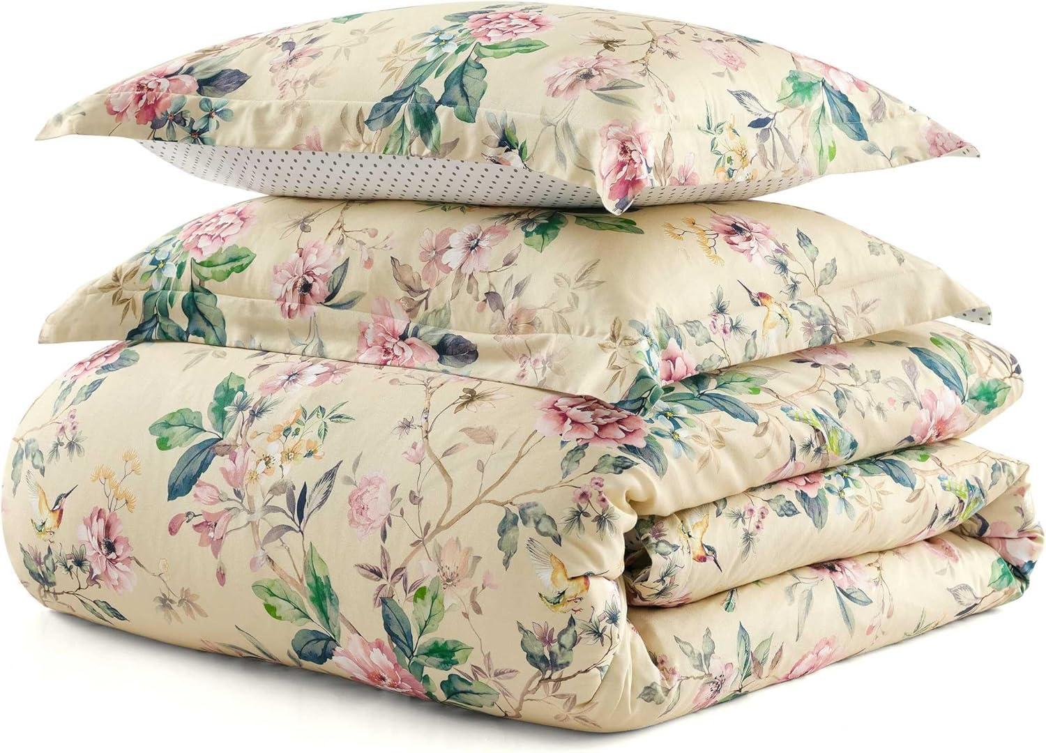 image:imageMartha Stewart Twin Duvet Cover Set 100 Smooth amp Silky Sateen Cotton Bedding 2 Piece Striped Bedding with Matching Pillowcase Verbena Stripe BlueSongbird Yellow