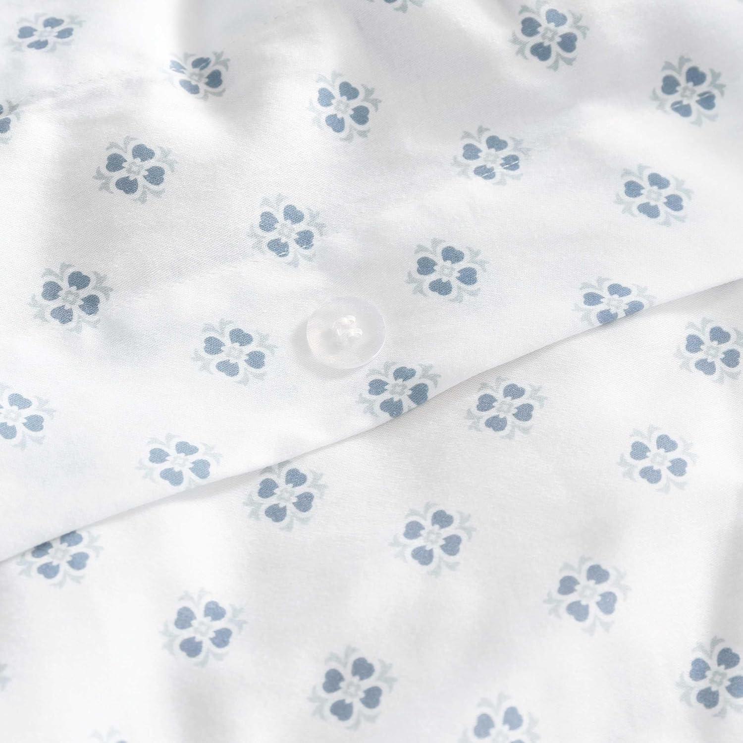 image:imageMartha Stewart Twin Duvet Cover Set 100 Smooth amp Silky Sateen Cotton Bedding 2 Piece Striped Bedding with Matching Pillowcase Verbena Stripe BlueVerbena Stripe Blue
