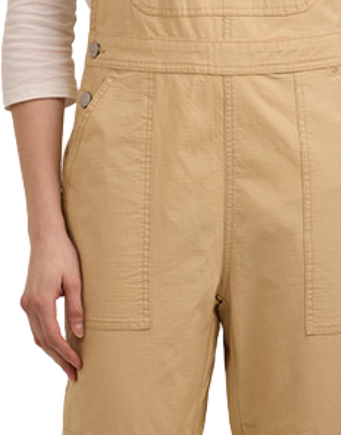 image:imageMartha Stewart Convertible Overall Denim Utility Jumpsuit Adjustable Cotton Workwear Stretch BibsSand